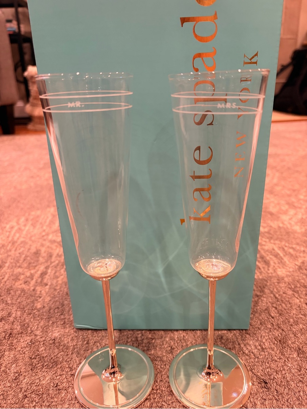 kate spade x Lenox “darling point” Mr. And Mrs. champagne flutes - Set of 2
